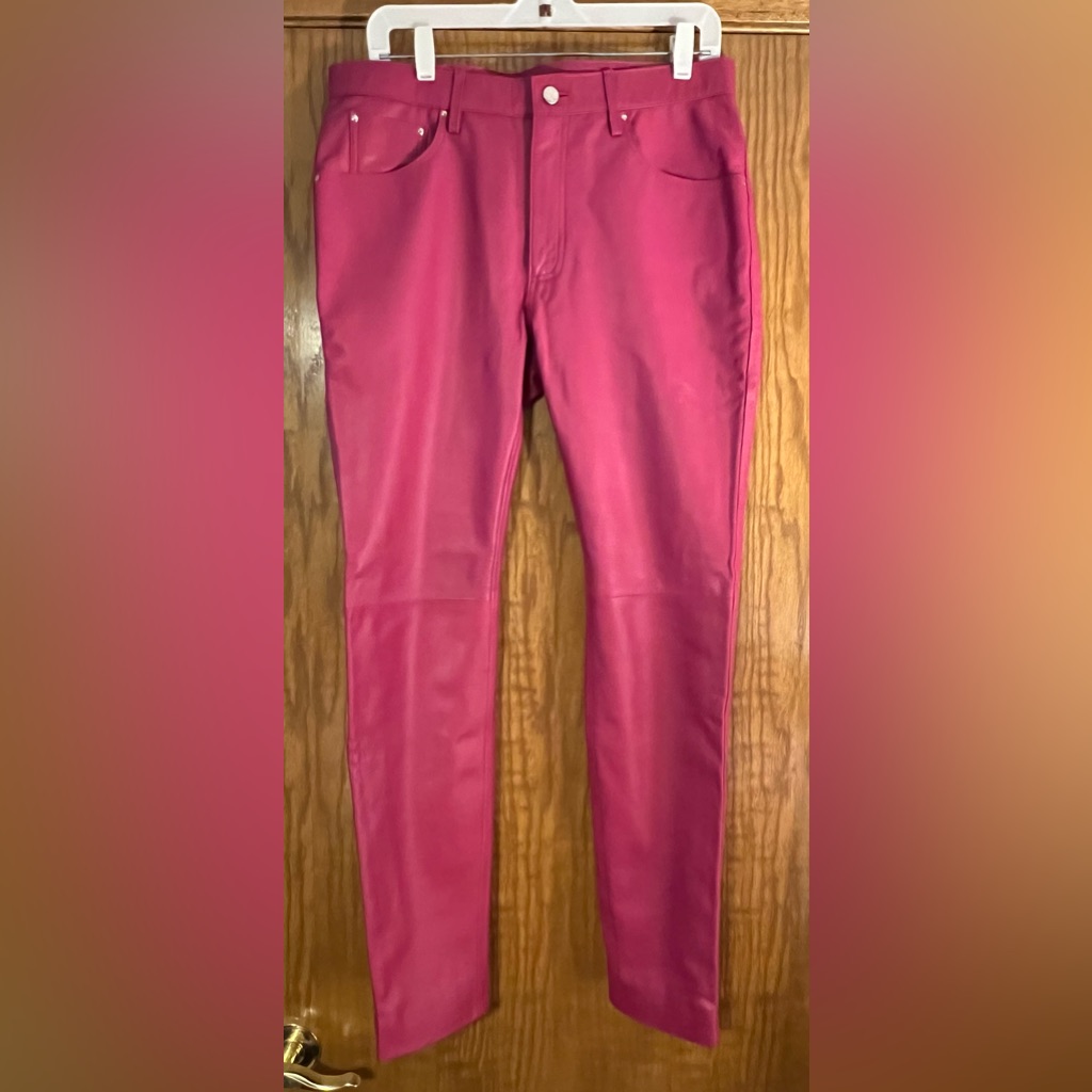 Custom Made Genuine Leather 5 Pocket Jean Style Pants
